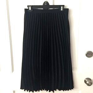 Max Studio Silky Black Pleated Party Skirt NWT